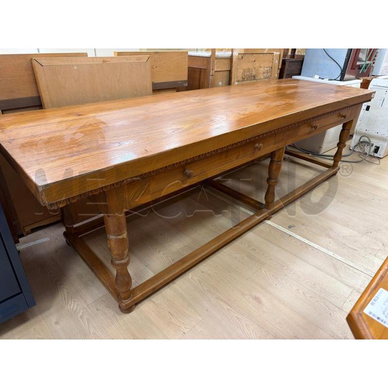 TAVOLO RETTANGOLARE MOLTO GRANDE IN LEGNO MASSELLO 300X90 CM | Mercatino dell'Usato Teramo 1