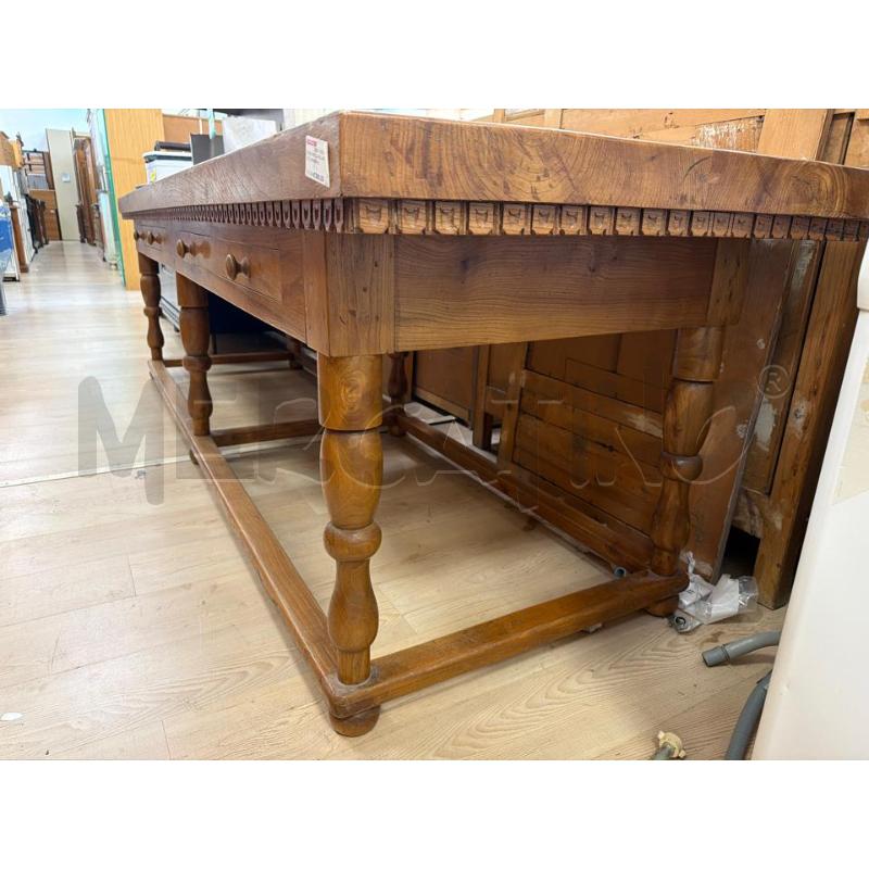 TAVOLO RETTANGOLARE MOLTO GRANDE IN LEGNO MASSELLO 300X90 CM | Mercatino dell'Usato Teramo 3