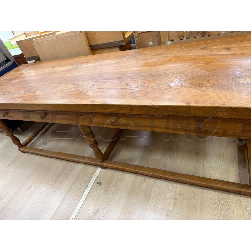 TAVOLO RETTANGOLARE MOLTO GRANDE IN LEGNO MASSELLO 300X90 CM | Mercatino dell'Usato Teramo 4