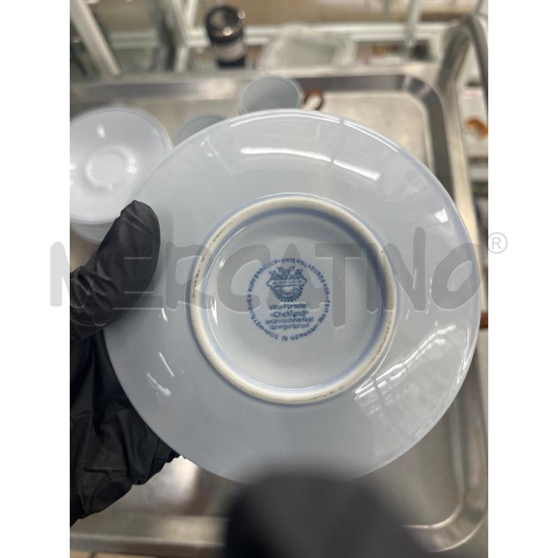 TAZZE PZ. 10 CAFFE MARRONE BORDO BLU MARRONI | Mercatino dell'Usato Teramo 3
