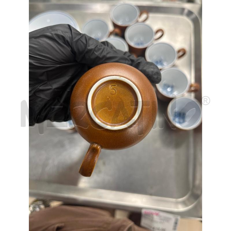 TAZZE PZ. 10 CAFFE MARRONE BORDO BLU MARRONI | Mercatino dell'Usato Teramo 4