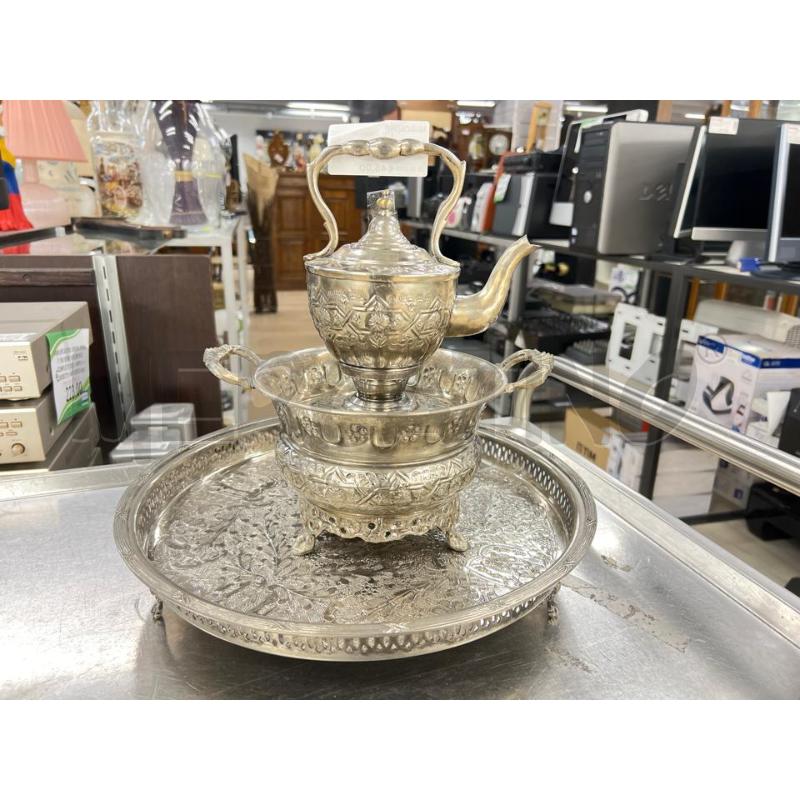 TEIERA MAROCCHINA SILVER + VASSOIO | Mercatino dell'Usato Teramo 1