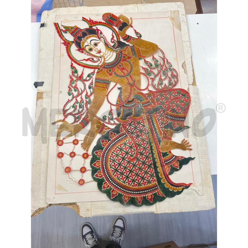TELA SU CUOIO THAILANDESE COWHIDE PAINTING | Mercatino dell'Usato Teramo 1