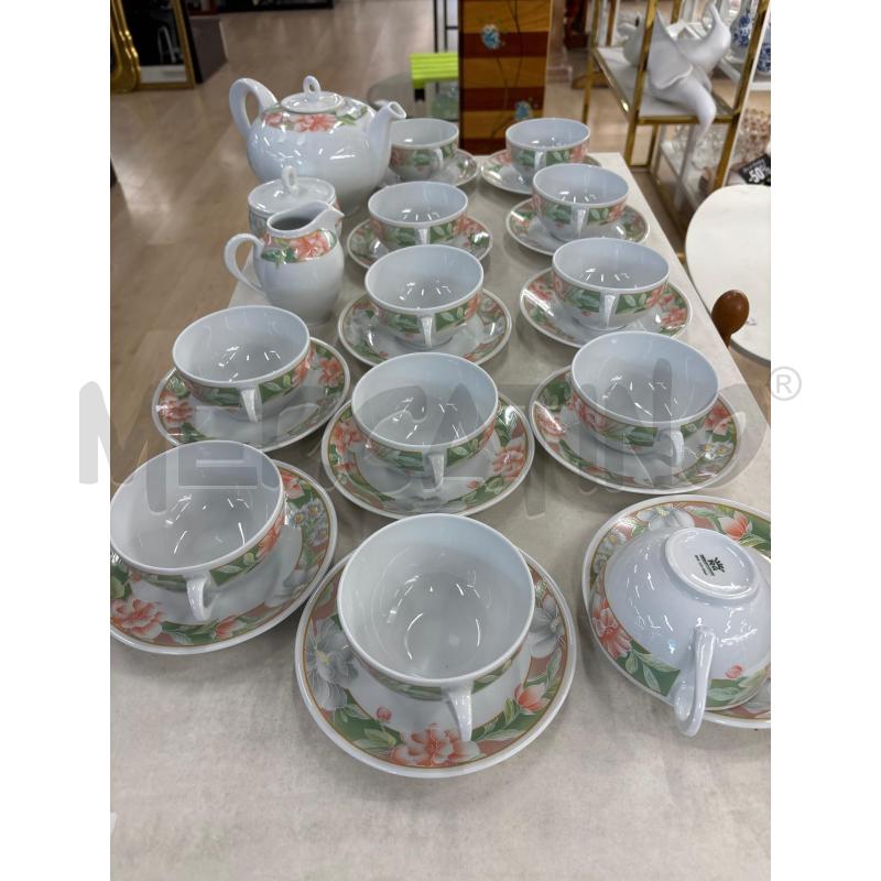 THE' SET RICHARD GINORI CERAMICA 12 T 12 P LAT ZUC TEIERA STAMPA ROSA VERDE  | Mercatino dell'Usato Teramo 2