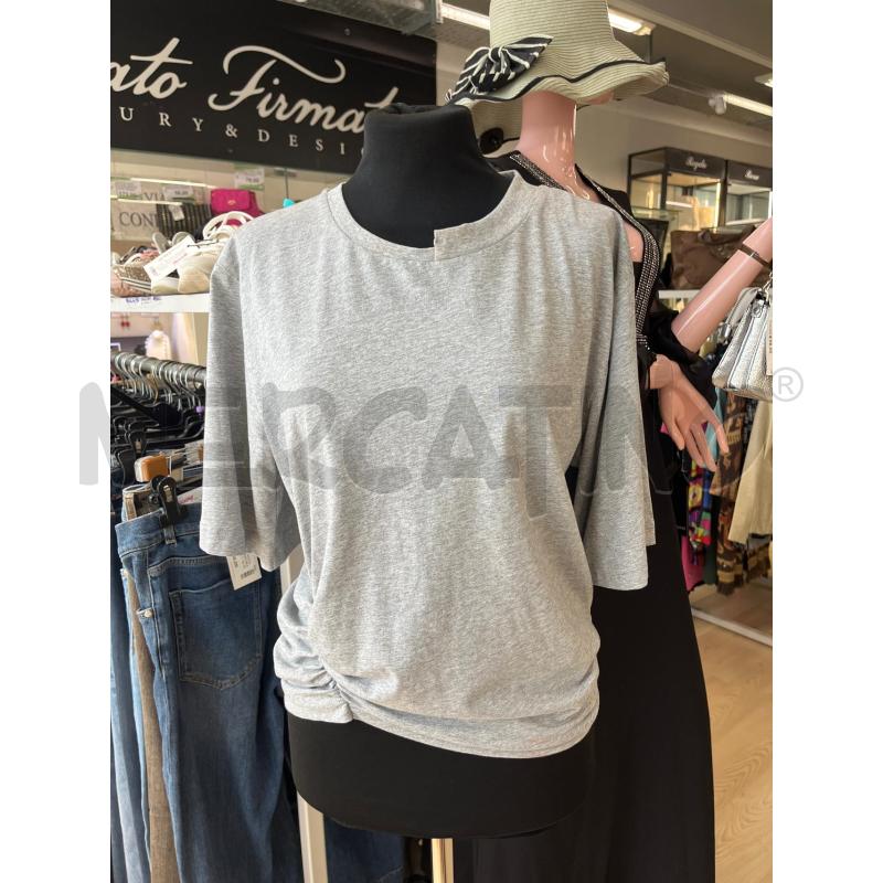 T SHIRT DONNA PINKO GRIGIO MELANGE ARRICCIATA AL LATO  | Mercatino dell'Usato Teramo 1