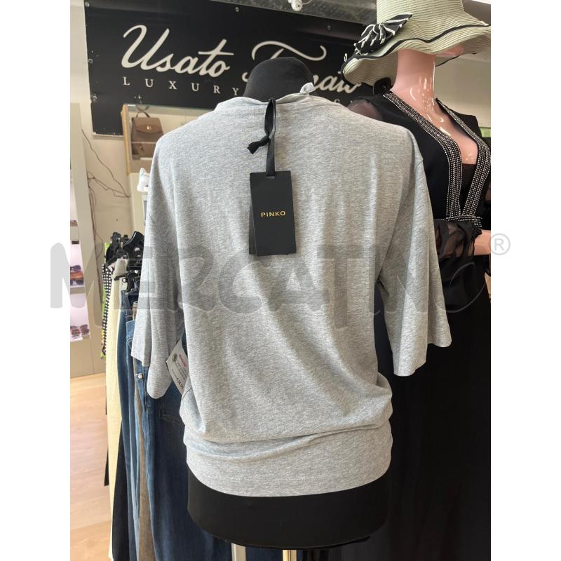 T SHIRT DONNA PINKO GRIGIO MELANGE ARRICCIATA AL LATO  | Mercatino dell'Usato Teramo 2