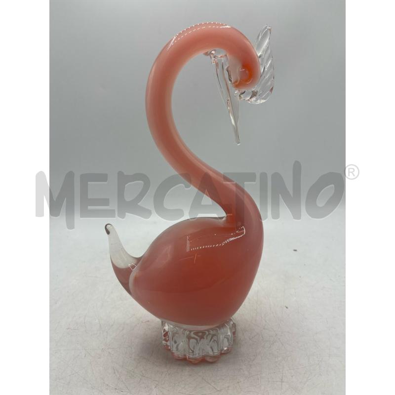 UCCELLO VETRO MURANO ROSA | Mercatino dell'Usato Teramo 1