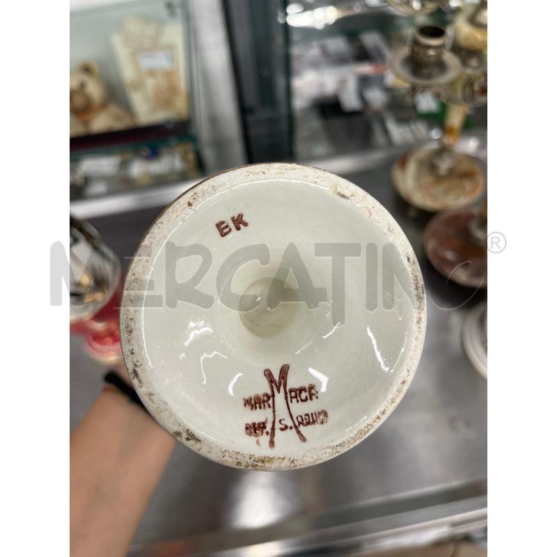 VASETTI COPPIA CERAMICA BIANCA ROSSA FINITRUE DORATE STILE GRECIA | Mercatino dell'Usato Teramo 3