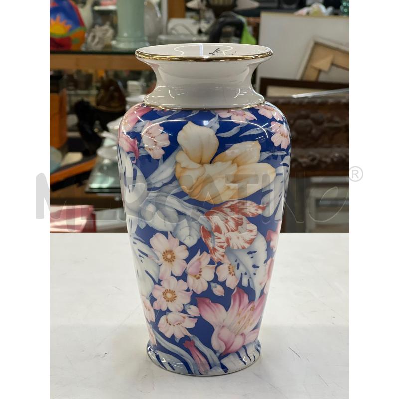 VASETTO CASTELLI CERAMICA SCC STAMPA FIORI BLU | Mercatino dell'Usato Teramo 1