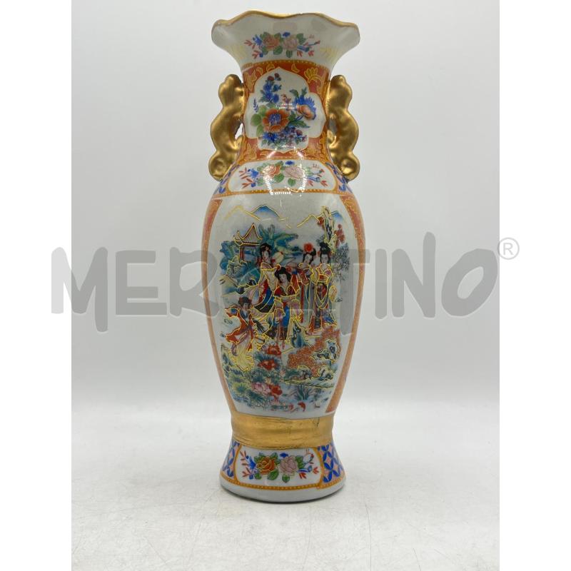 VASETTO CERAMICA ORIENTALE TONI ARANCIO DECORO DONNE | Mercatino dell'Usato Teramo 1