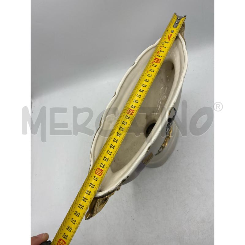 VASETTO OVALE BIANCO DORATO DISEGNO EPOCA | Mercatino dell'Usato Teramo 4