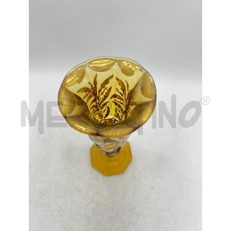 VASETTO PORTAFIORE VETRO GIALLO FINITURE ARGENTATE | Mercatino dell'Usato Teramo 2