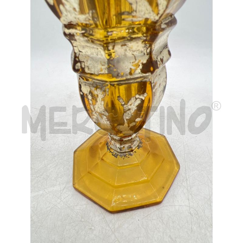 VASETTO PORTAFIORE VETRO GIALLO FINITURE ARGENTATE | Mercatino dell'Usato Teramo 3