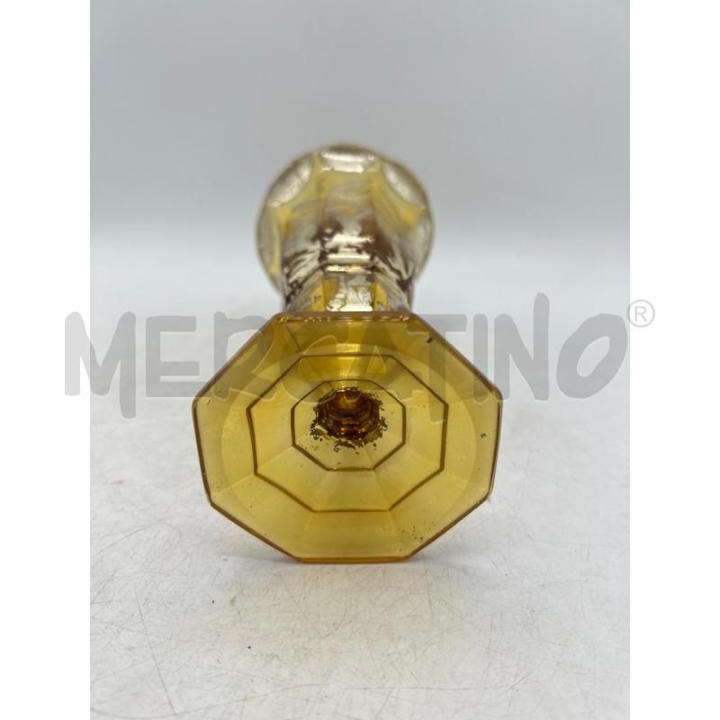 VASETTO PORTAFIORE VETRO GIALLO FINITURE ARGENTATE | Mercatino dell'Usato Teramo 4