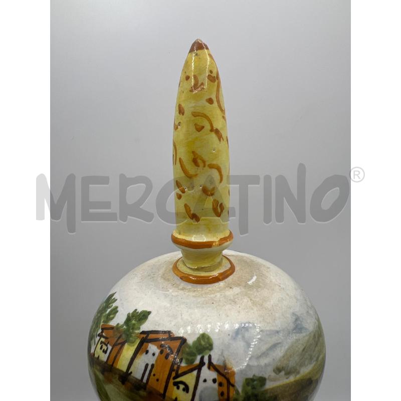VASO CASTELLI CERAMICA PAESAGGIO POUTICHE CILINDRICA TAPPO RINCOLLATO | Mercatino dell'Usato Teramo 3