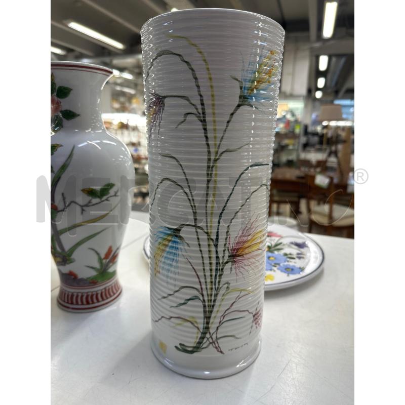 VASO CASTELLI COSTINE CILINDRICO DIPINTO FIORI | Mercatino dell'Usato Teramo 1
