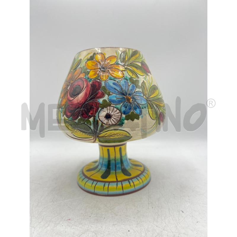 VASO CERAMICA CASTELLI FIORE FORMA COPPA BASE INCISA FIORI | Mercatino dell'Usato Teramo 1