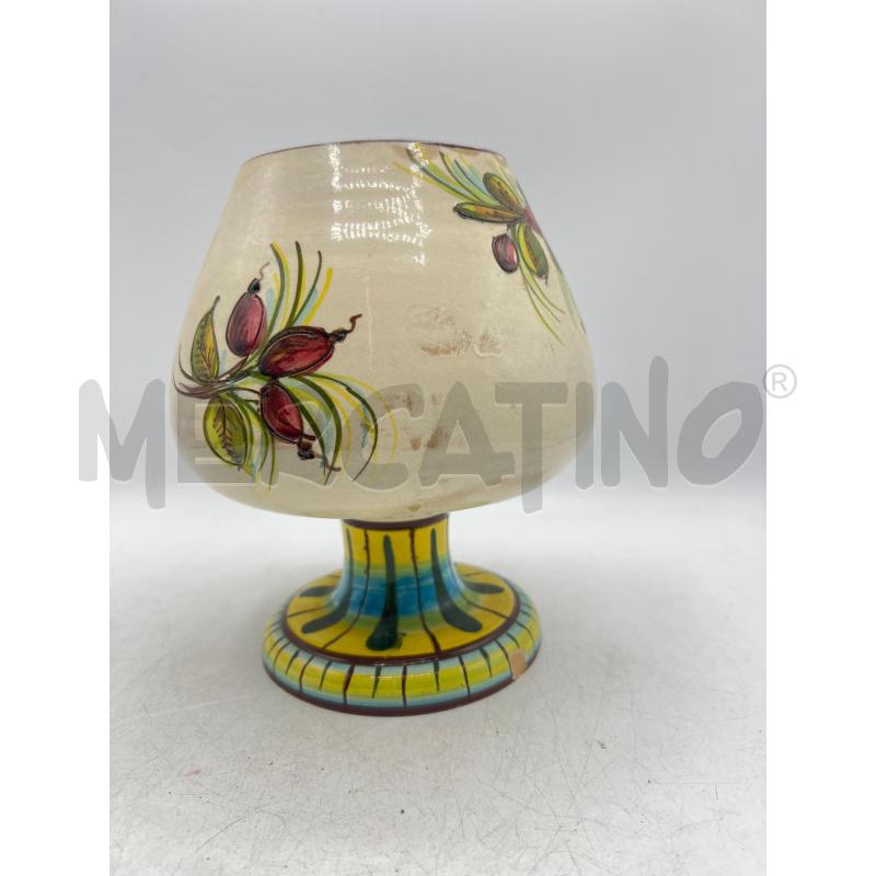 VASO CERAMICA CASTELLI FIORE FORMA COPPA BASE INCISA FIORI | Mercatino dell'Usato Teramo 2
