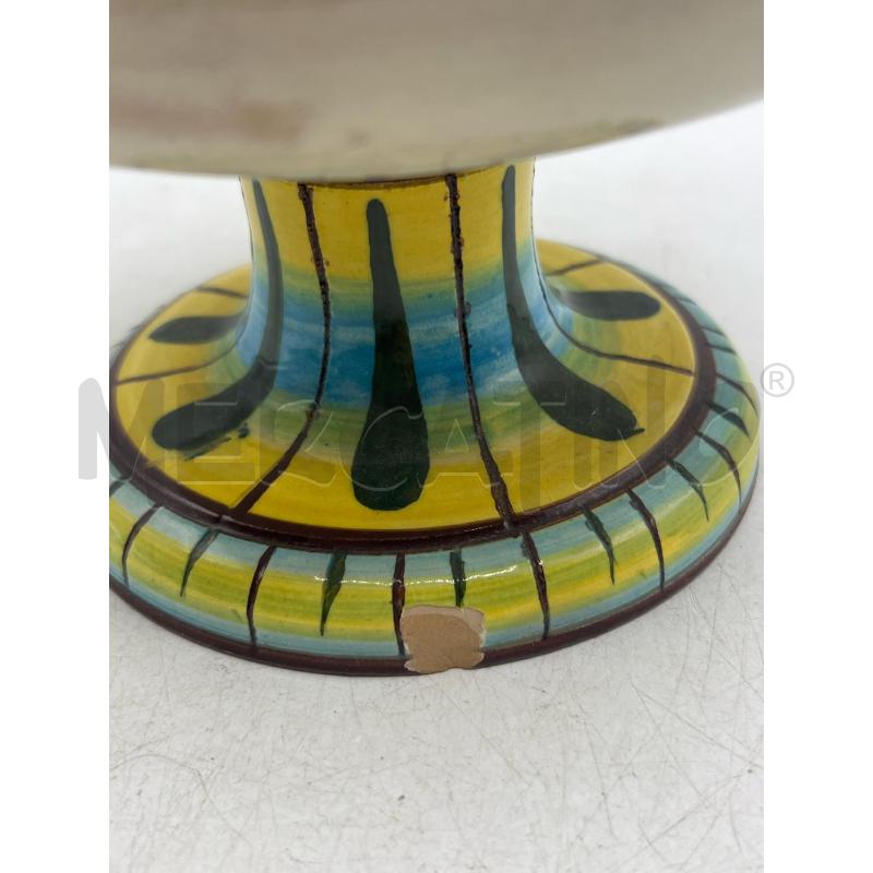 VASO CERAMICA CASTELLI FIORE FORMA COPPA BASE INCISA FIORI | Mercatino dell'Usato Teramo 3