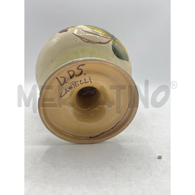 VASO CERAMICA CASTELLI FIORE FORMA COPPA BASE INCISA FIORI | Mercatino dell'Usato Teramo 4