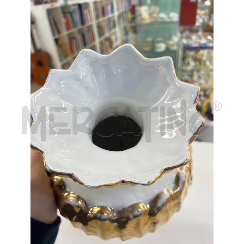 VASO CERAMICA DORATO BIANCO | Mercatino dell'Usato Teramo 2