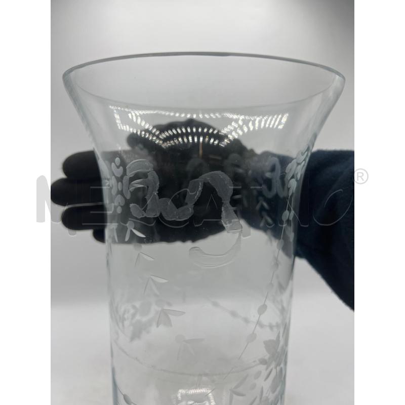VASO CRISTALLO EPOCA OPERATO A MANO INCISIONI | Mercatino dell'Usato Teramo 3