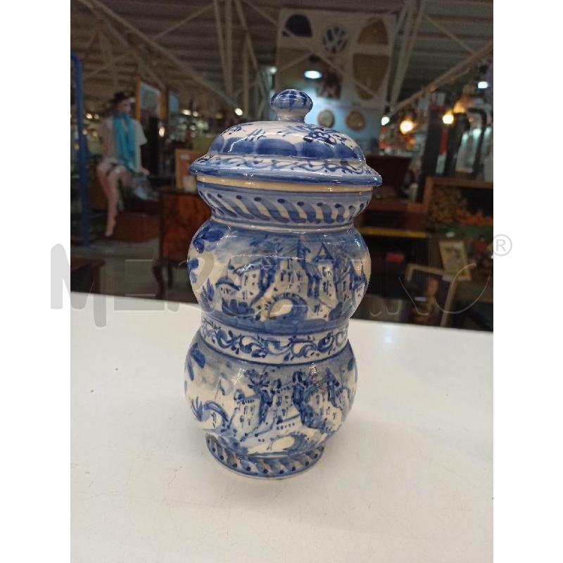 VASO FARMACIA CERAMICA LINARI FAENZA PAESAGGIO BIANCO BLU H24 | Mercatino dell'Usato Teramo 1