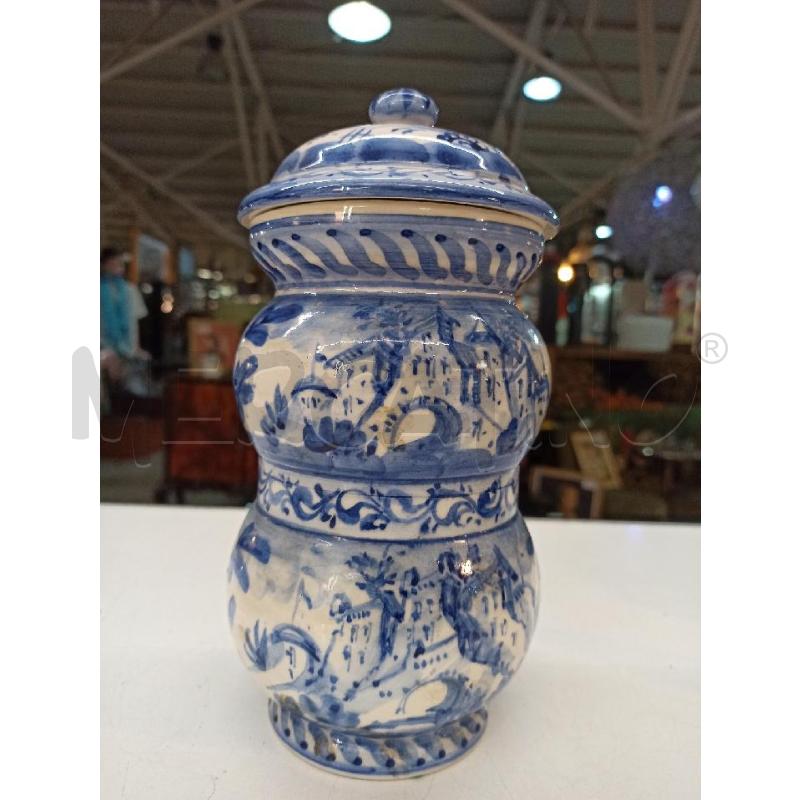 VASO FARMACIA CERAMICA LINARI FAENZA PAESAGGIO BIANCO BLU H24 | Mercatino dell'Usato Teramo 2