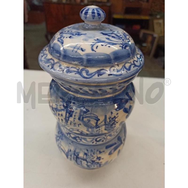 VASO FARMACIA CERAMICA LINARI FAENZA PAESAGGIO BIANCO BLU H24 | Mercatino dell'Usato Teramo 4