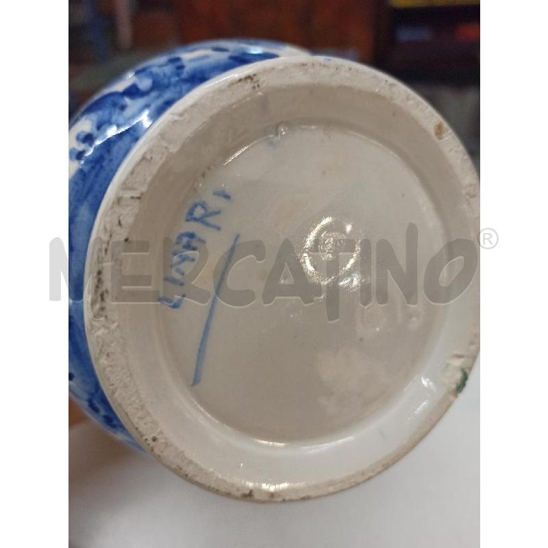 VASO FARMACIA CERAMICA LINARI FAENZA PAESAGGIO BIANCO BLU H24 | Mercatino dell'Usato Teramo 5