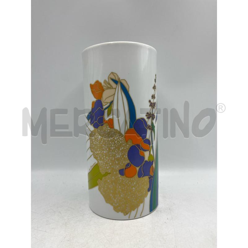 VASO ROSENTHAL PORCELLANA CILINDRICO BIANCO STAMPA STUDIO LINE WOLF BAUER  | Mercatino dell'Usato Teramo 1