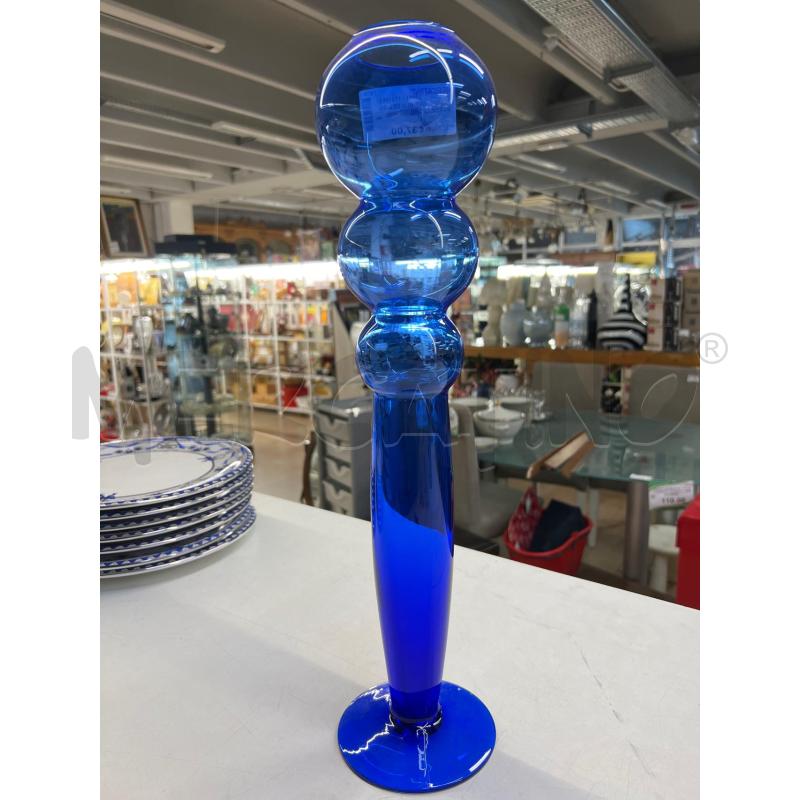 VASO VETRO BLU DESIGN PARTICOLARE  | Mercatino dell'Usato Teramo 1