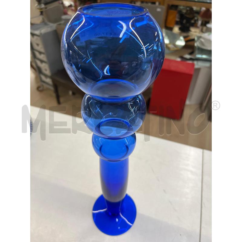 VASO VETRO BLU DESIGN PARTICOLARE  | Mercatino dell'Usato Teramo 2