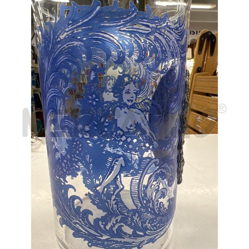 VASO VETRO CILINDRICO STAMPA BLU LAMINATZIONE ARG | Mercatino dell'Usato Teramo 4