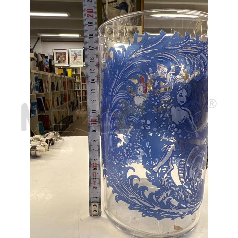 VASO VETRO CILINDRICO STAMPA BLU LAMINATZIONE ARG | Mercatino dell'Usato Teramo 5