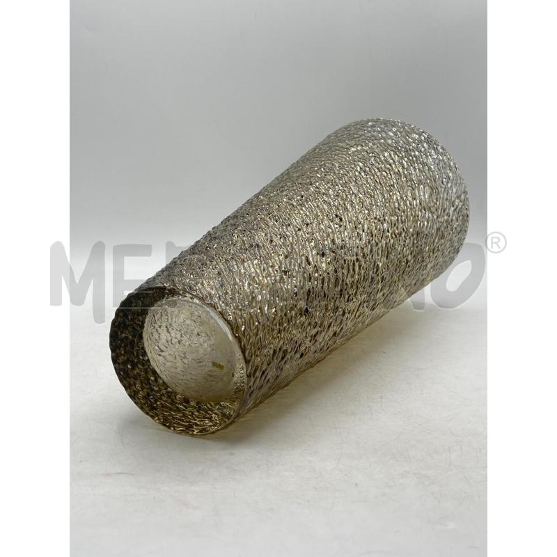 VASO VETRO SATINATO RILIEVO COSTINE BEIGE | Mercatino dell'Usato Teramo 3