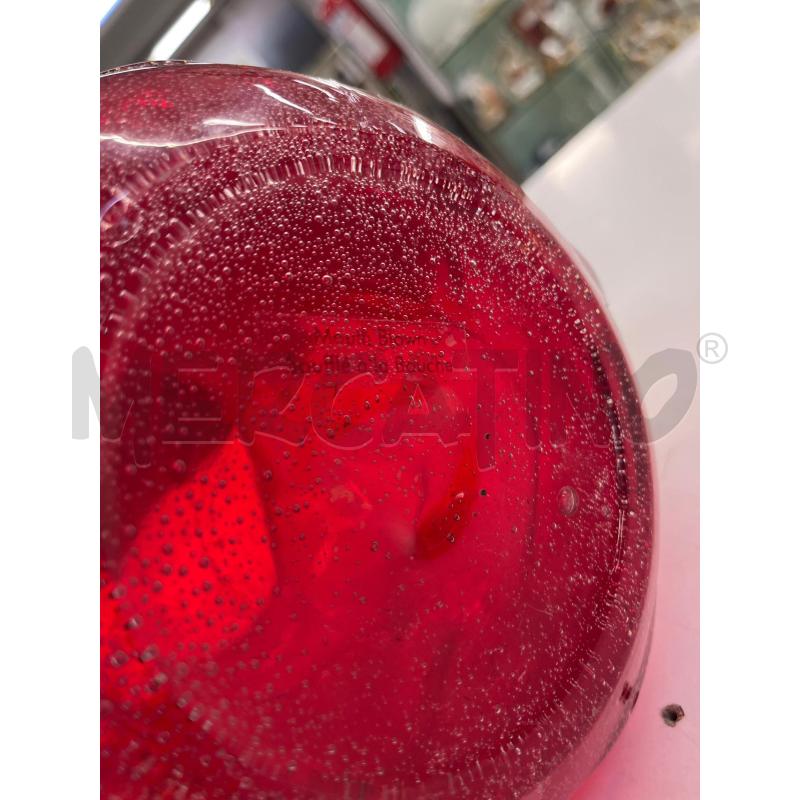 VASO VETRO SOFFIATO A BOCCA ROSSO DESIGN PARTICOLARE H.24CM | Mercatino dell'Usato Teramo 3