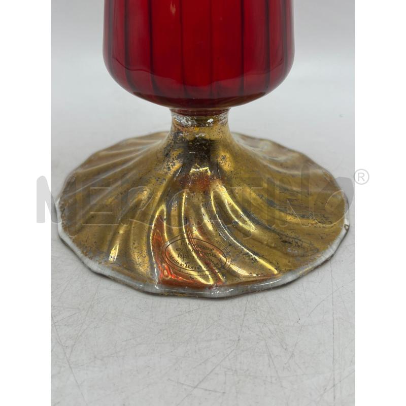 VASO VETRO SOFFIATO ROSSO E TONI DORATI | Mercatino dell'Usato Teramo 3