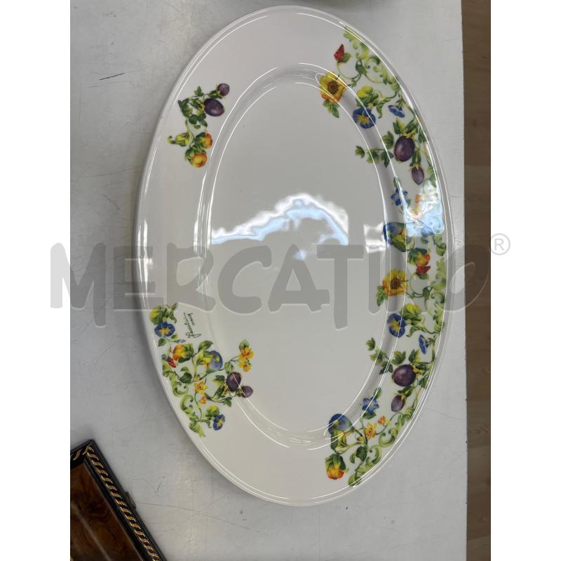 VASSOIO CERAMICA CASTELLI FACCIOLINI OVALE DECORO FLOREALE | Mercatino dell'Usato Teramo 1