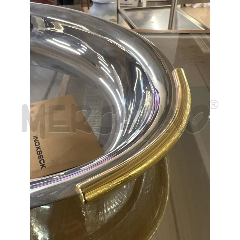 VASSOIO INOX FINITURE DORATE | Mercatino dell'Usato Teramo 2