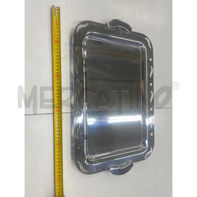 VASSOIO INOX GRANDE E BORDO TRAFORATO | Mercatino dell'Usato Teramo 1