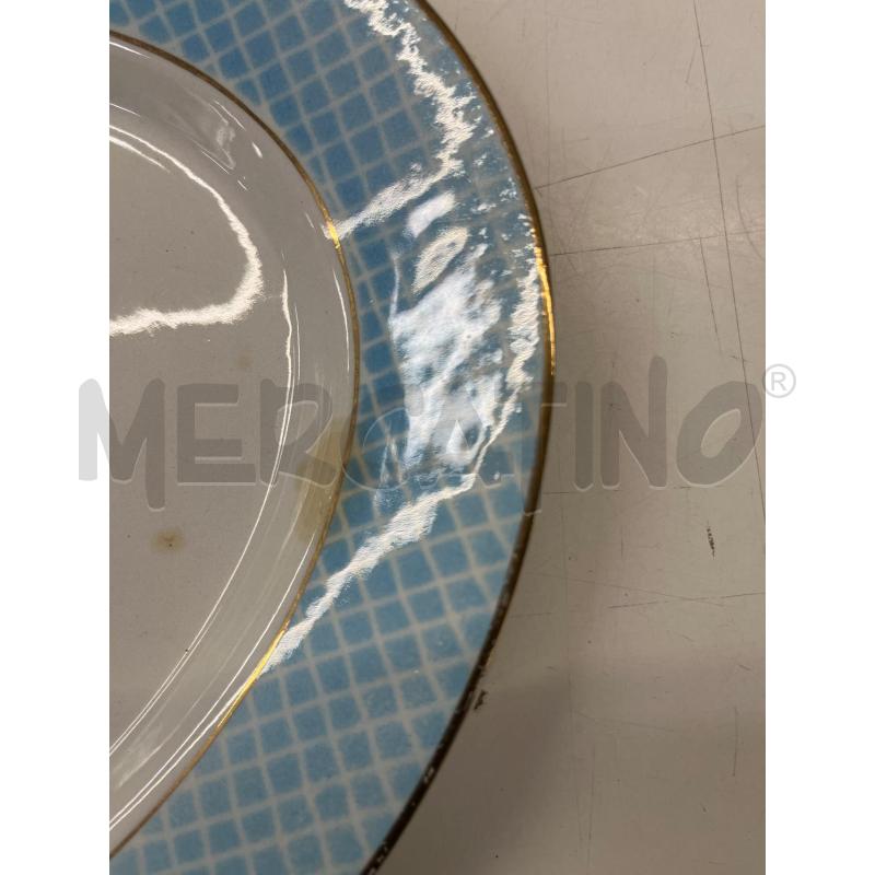 VASSOIO OVALE CERAMICA SPICA CASTELLI BORDO AZZURRO E DORATO | Mercatino dell'Usato Teramo 3