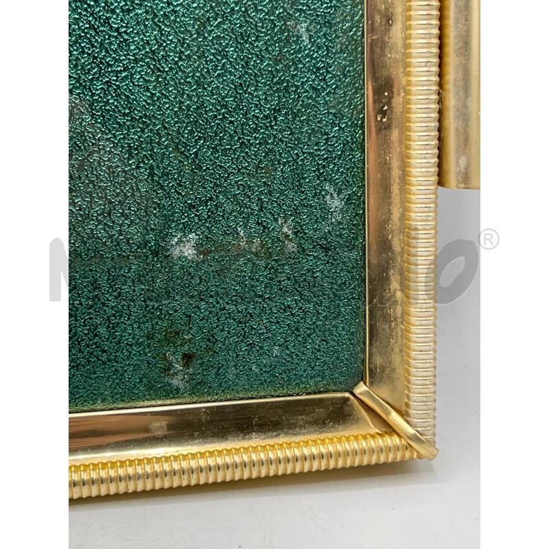 VASSOIO VINTAGE METALLO DORATO STILE HOLLYWOOD REGENCY INTERNO VERDE | Mercatino dell'Usato Teramo 3