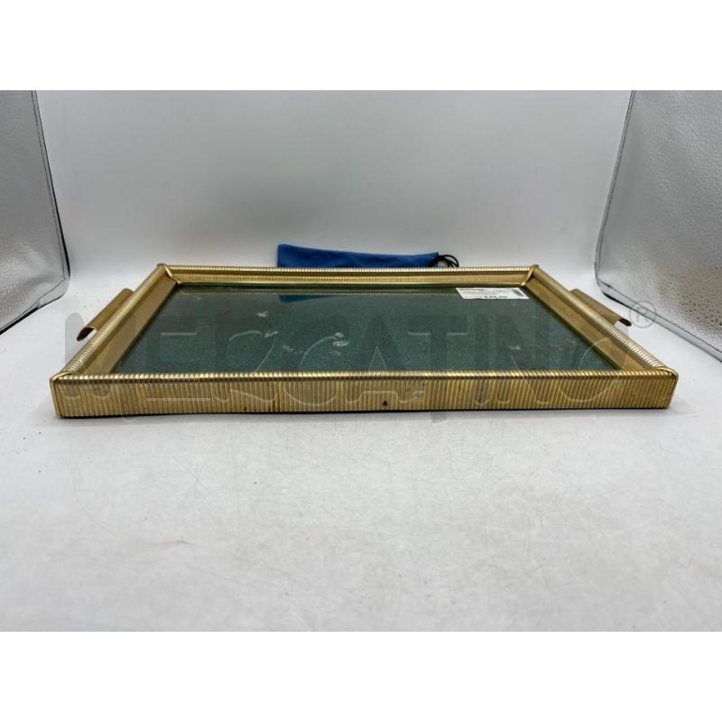 VASSOIO VINTAGE METALLO DORATO STILE HOLLYWOOD REGENCY INTERNO VERDE | Mercatino dell'Usato Teramo 5