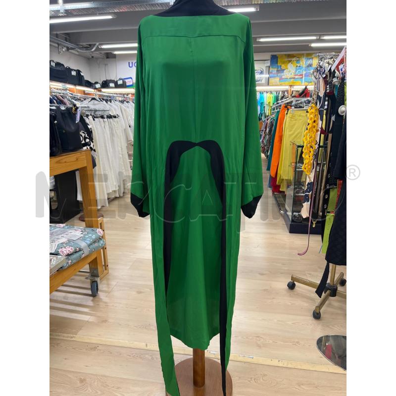 VESTITO DONNA 8PM VERDE BORDO MANICA NERA FIOCCO NERO | Mercatino dell'Usato Teramo 1