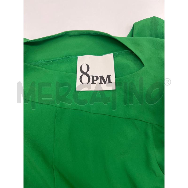 VESTITO DONNA 8PM VERDE BORDO MANICA NERA FIOCCO NERO | Mercatino dell'Usato Teramo 4