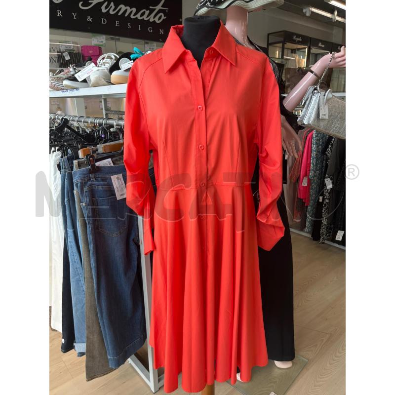VESTITO DONNA ANONYME ARANCIONE MANICA LUNGA MODELLO SVASATO BOTTONI PER TUTTA LA LUNGHEZZA | Mercatino dell'Usato Teramo 1