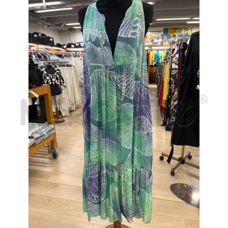 VESTITO DONNA BEATRICE VERDE BLU FANTASIAB BIANCA | Mercatino dell'Usato Teramo 1