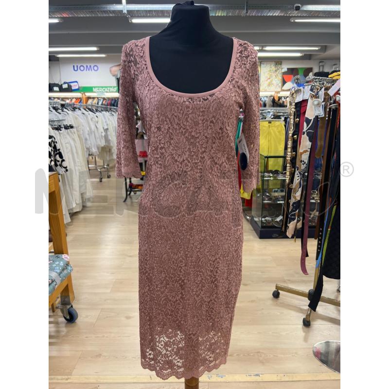 VESTITO DONNA DENNY ROSE ROSA SCURO TRAFORATA CON SOTTOVESTE MANICA 3/4 | Mercatino dell'Usato Teramo 1