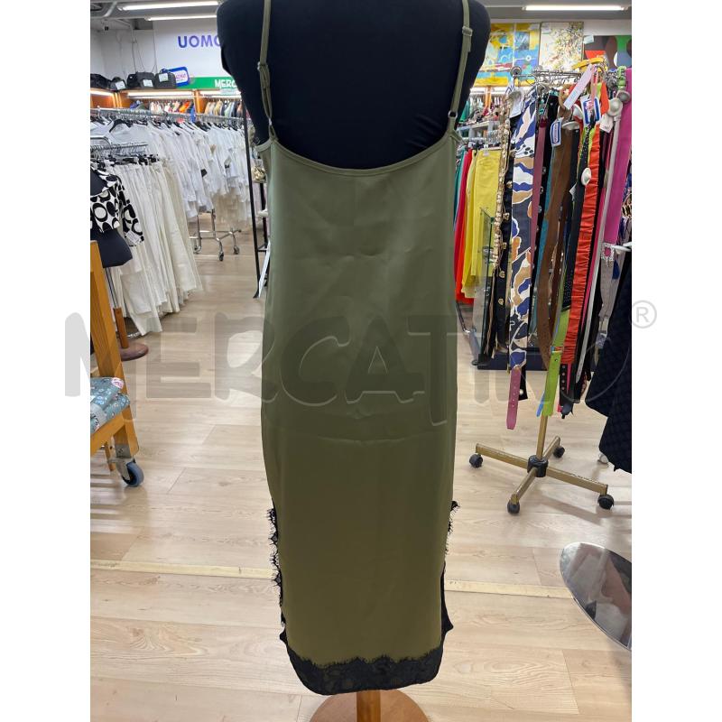VESTITO DONNA MISS MISS VERDE OLIVA CANGIANTE BORDI PIZZO | Mercatino dell'Usato Teramo 2